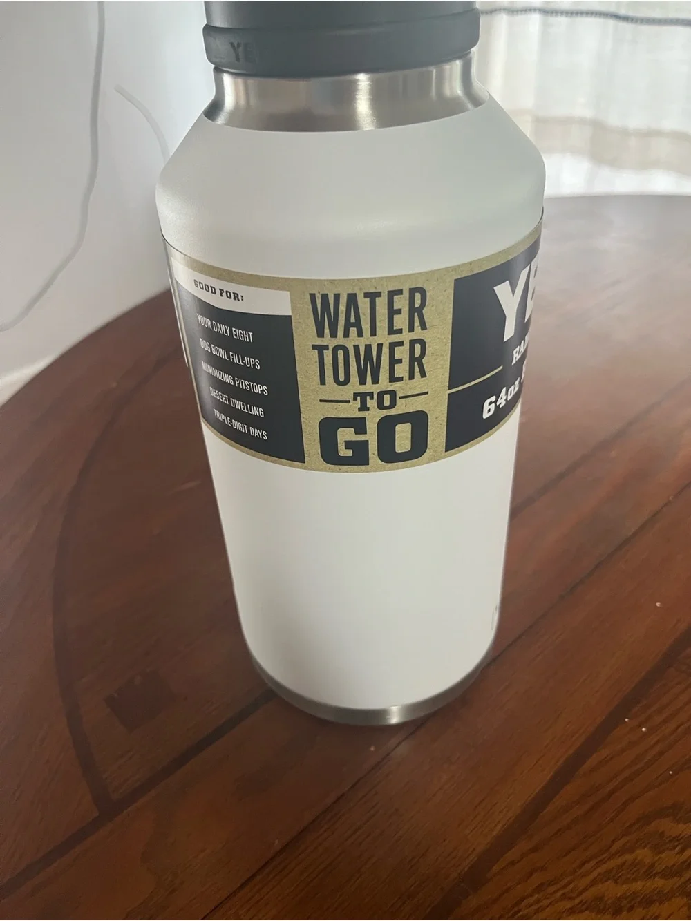 Yeti Rambler 64 oz Bottle in white with black cap
